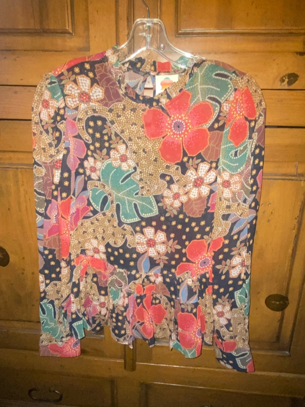 FARM Rio LS Semi-Sheer Tunic Top-Medium